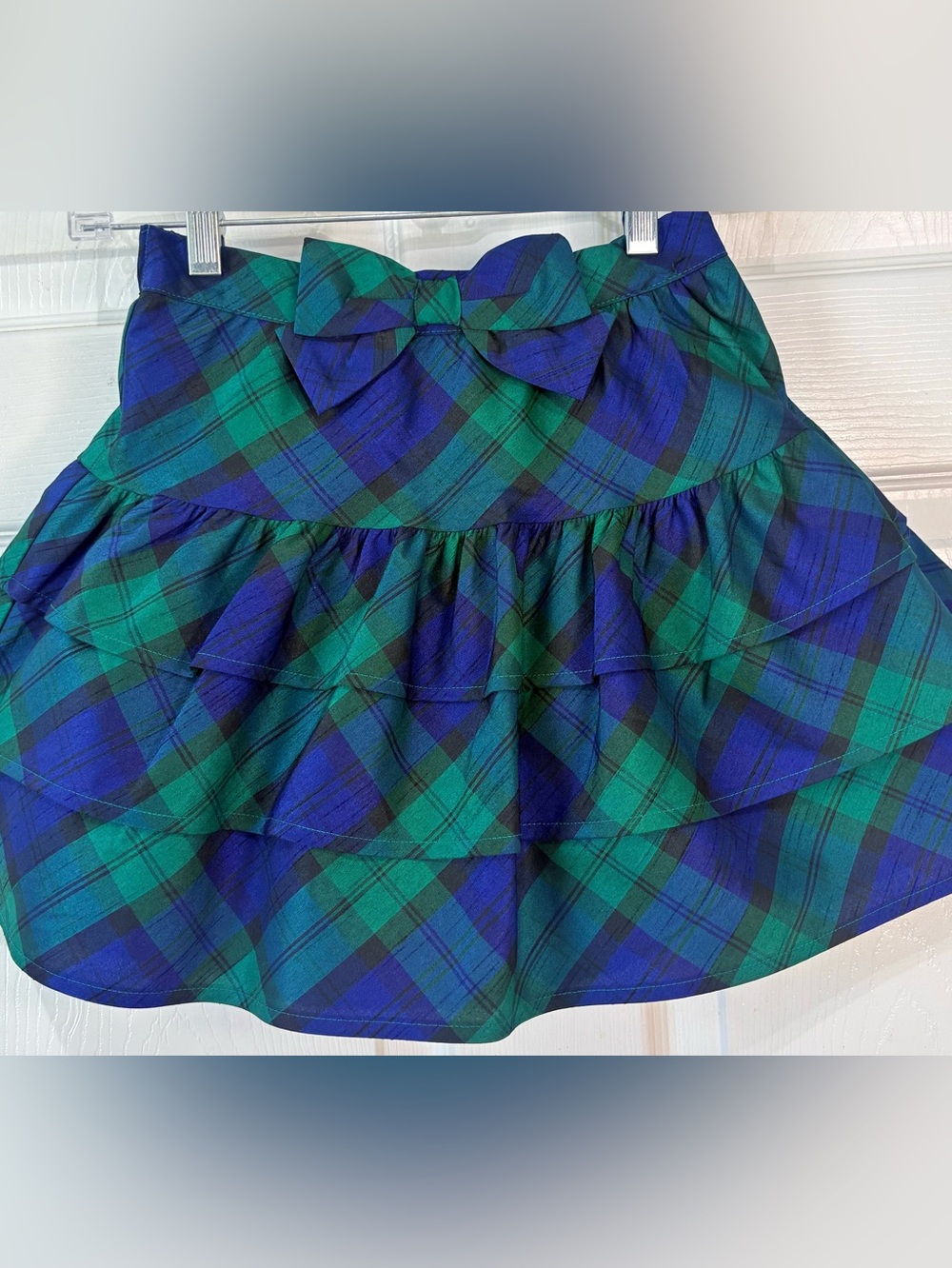 Gymboree Plaid Ruffled Taffeta Bow Skirt Tulle Slip Size 10